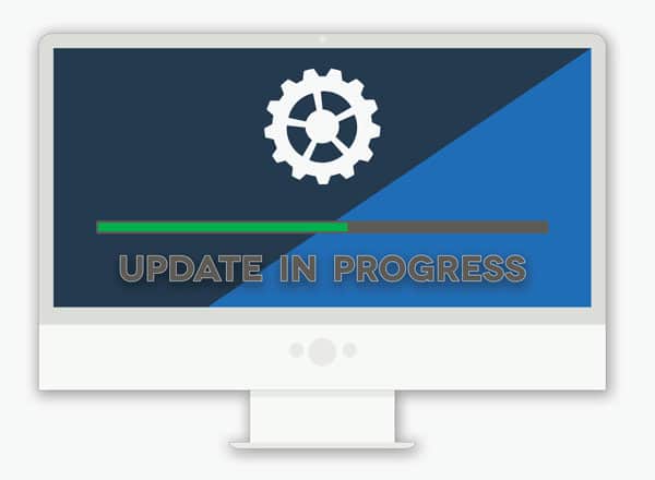 update in progress on computer screen